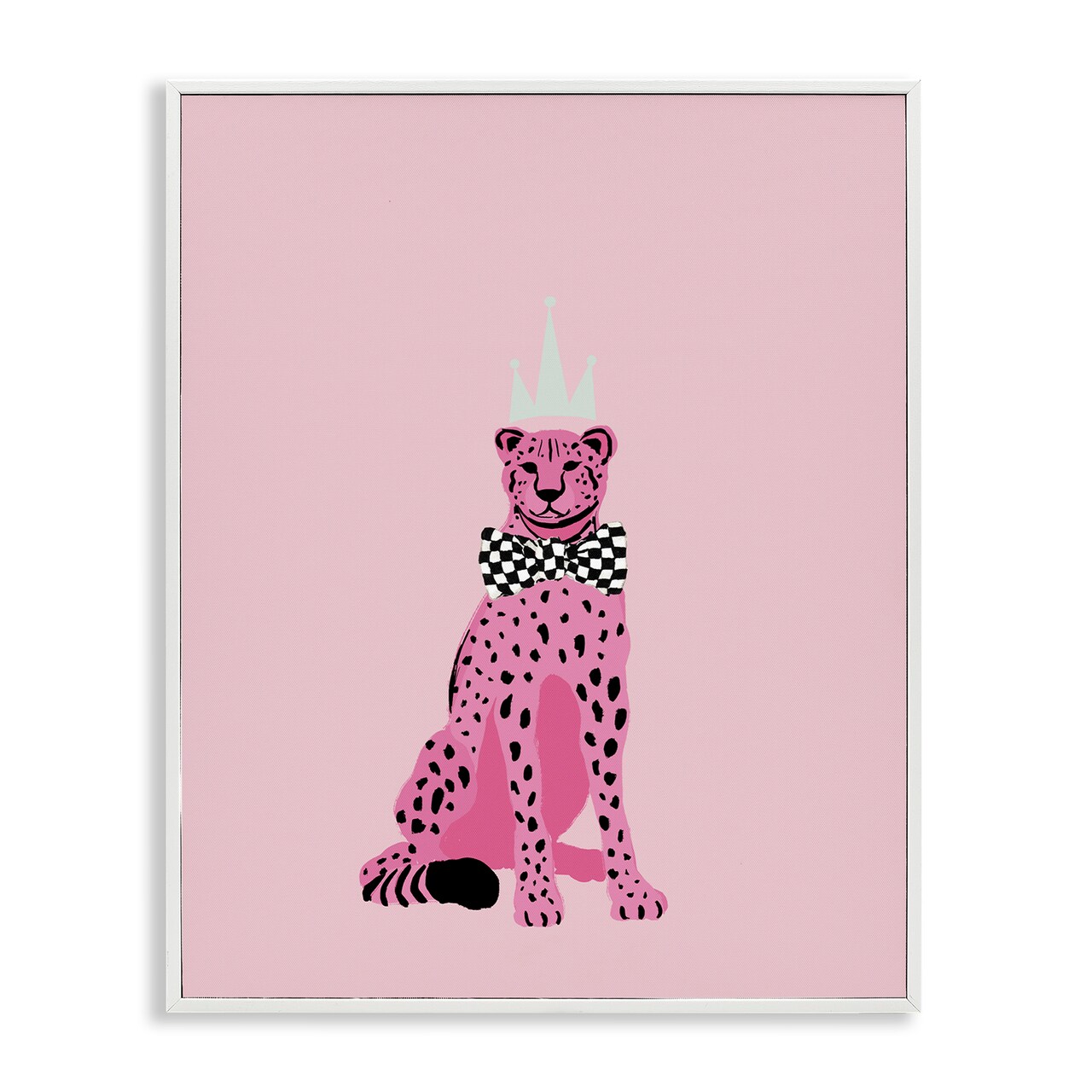 Stupell Industries Pink Cheetah King Framed Giclee Wall Art Design by Elizabeth Medley